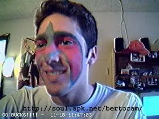 Face paint for the 2000 OSU Michigan Game on the Bertocam